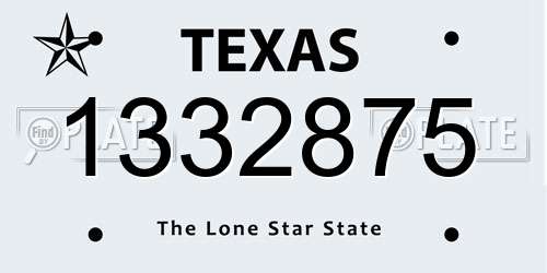 1332875 Texas License Plate