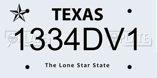 1334DV1 Texas License Plate