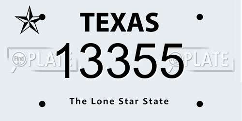 13355 Texas License Plate
