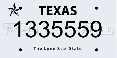 1335559 Texas License Plate
