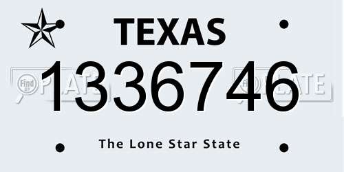 1336746 Texas License Plate