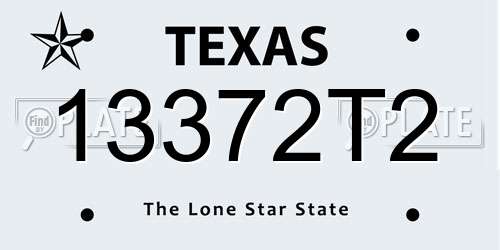13372T2 Texas License Plate