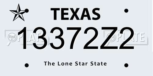 13372Z2 Texas License Plate