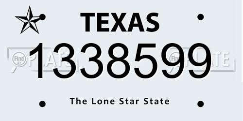 1338599 Texas License Plate