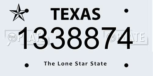 1338874 Texas License Plate