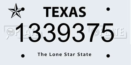 1339375 Texas License Plate