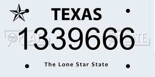 1339666 Texas License Plate
