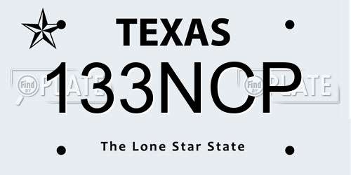 133NCP Texas License Plate