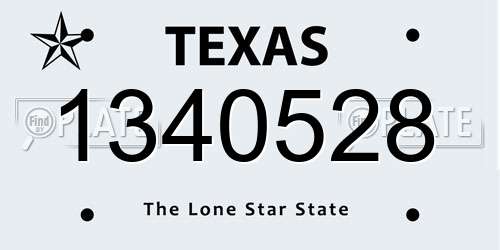 1340528 Texas License Plate