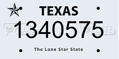 1340575 Texas License Plate
