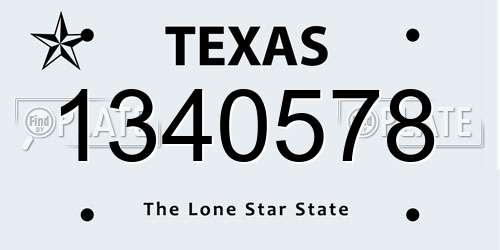 1340578 Texas License Plate