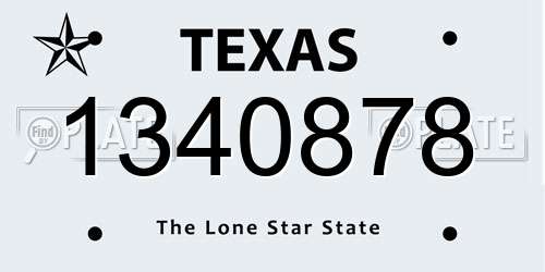 1340878 Texas License Plate