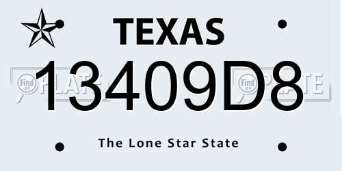 13409D8 Texas License Plate