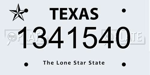 1341540 Texas License Plate
