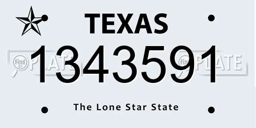 1343591 Texas License Plate