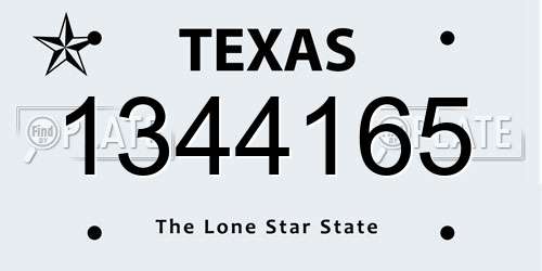 1344165 Texas License Plate