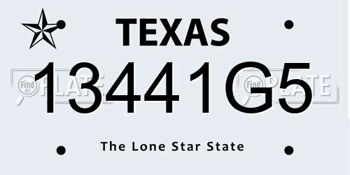 13441G5 Texas License Plate