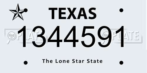 1344591 Texas License Plate