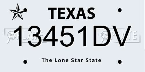 13451DV Texas License Plate
