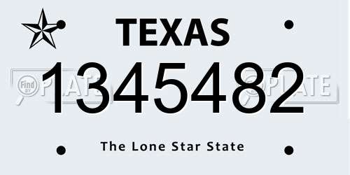 1345482 Texas License Plate