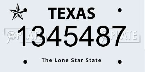 1345487 Texas License Plate