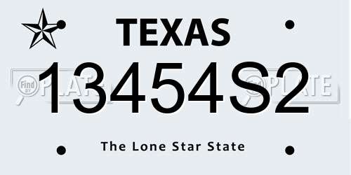 13454S2 Texas License Plate