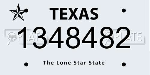 1348482 Texas License Plate
