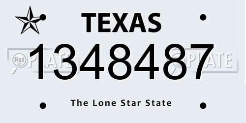 1348487 Texas License Plate