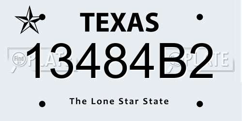 13484B2 Texas License Plate