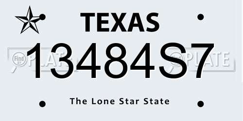 13484S7 Texas License Plate