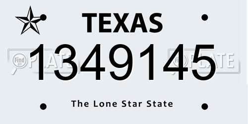 1349145 Texas License Plate