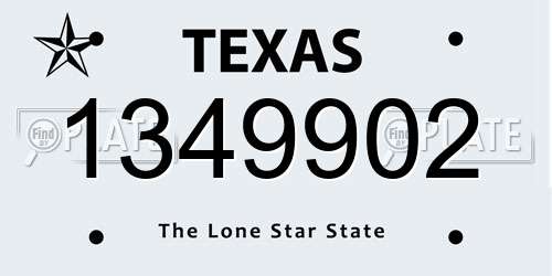 1349902 Texas License Plate