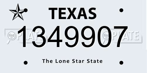 1349907 Texas License Plate