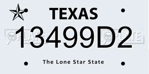 13499D2 Texas License Plate