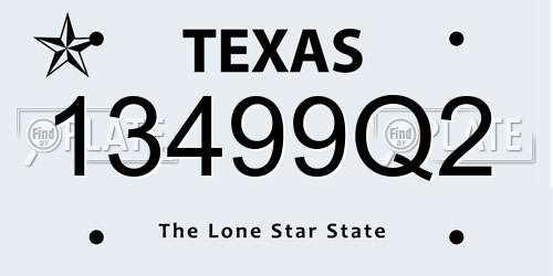 13499Q2 Texas License Plate