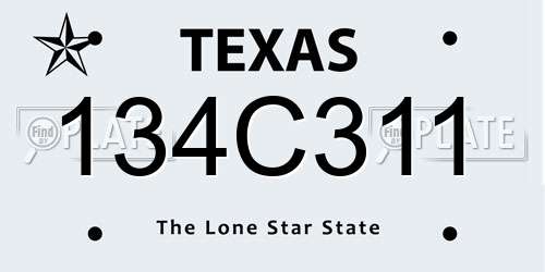 134C311 Texas License Plate