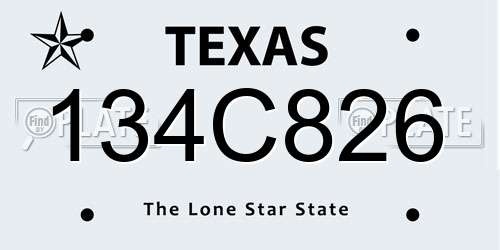 134C826 Texas License Plate