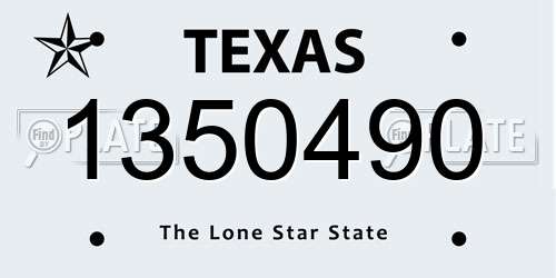 1350490 Texas License Plate