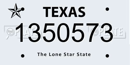 1350573 Texas License Plate