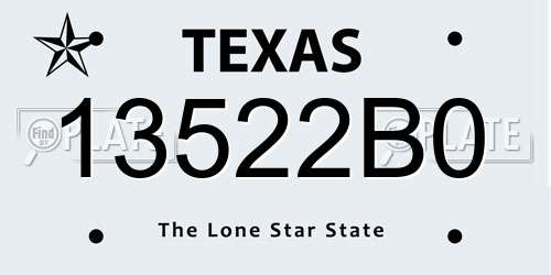 13522B0 Texas License Plate
