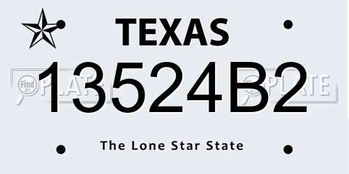 13524B2 Texas License Plate