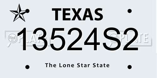 13524S2 Texas License Plate