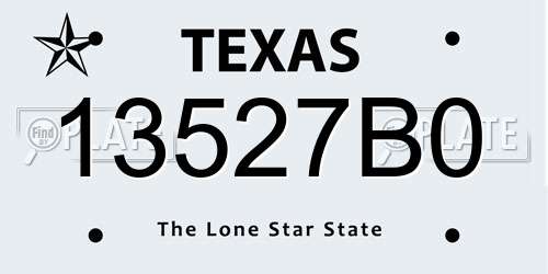 13527B0 Texas License Plate