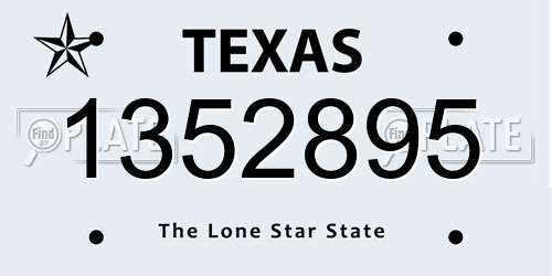 1352895 Texas License Plate