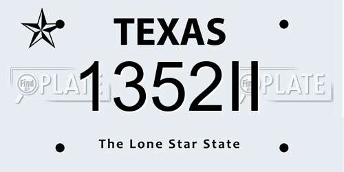 1352II Texas License Plate