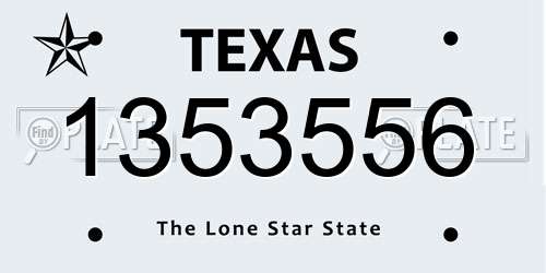 1353556 Texas License Plate