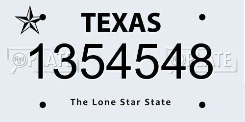 1354548 Texas License Plate