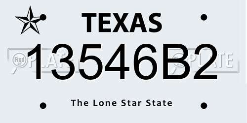 13546B2 Texas License Plate