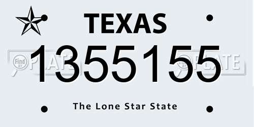 1355155 Texas License Plate