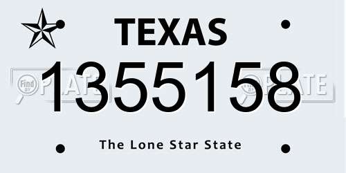 1355158 Texas License Plate